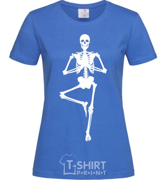 Women's T-shirt Скелет йога royal-blue фото