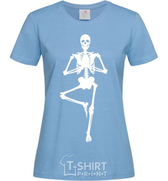 Women's T-shirt Скелет йога sky-blue фото