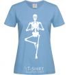 Women's T-shirt Скелет йога sky-blue фото