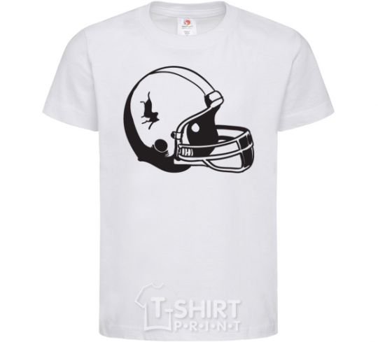 Kids T-shirt A helmet with a crack White фото