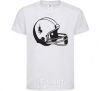 Kids T-shirt A helmet with a crack White фото