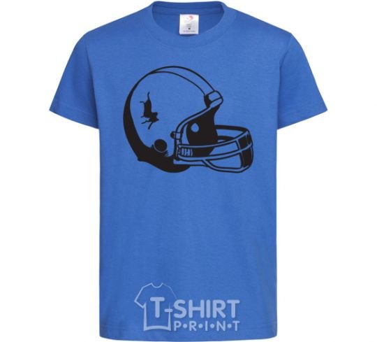 Kids T-shirt A helmet with a crack royal-blue фото