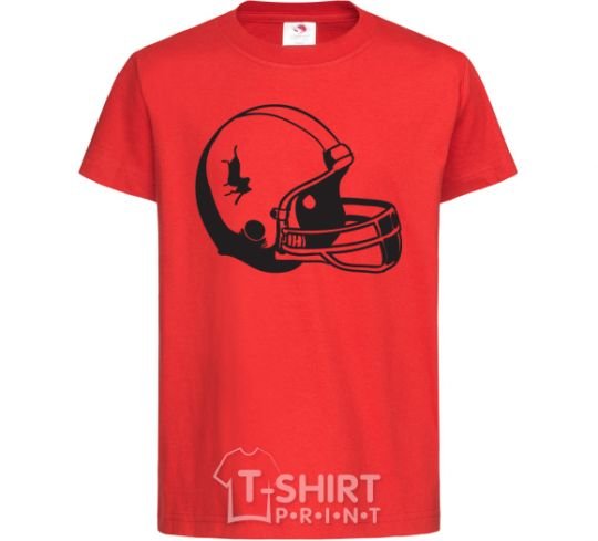 Kids T-shirt A helmet with a crack red фото