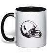 Mug with a colored handle A helmet with a crack black фото