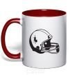 Mug with a colored handle A helmet with a crack red фото