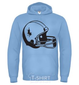 Men`s hoodie A helmet with a crack sky-blue фото