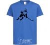 Детская футболка Хоккеист Ярко-синий фото