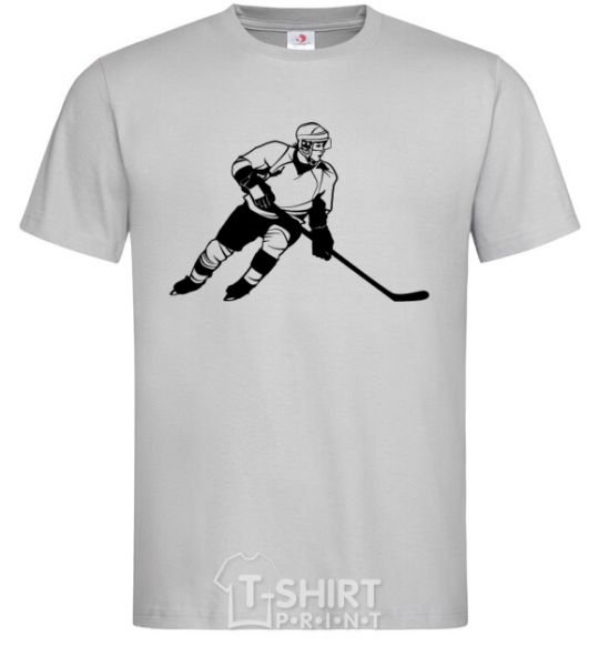 Men's T-Shirt Hockey player grey фото