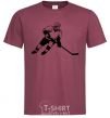 Men's T-Shirt Hockey player burgundy фото