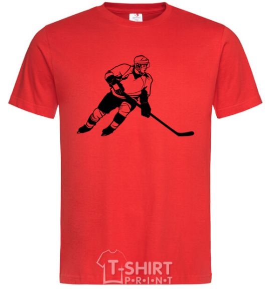 Men's T-Shirt Hockey player red фото