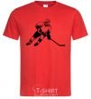 Men's T-Shirt Hockey player red фото