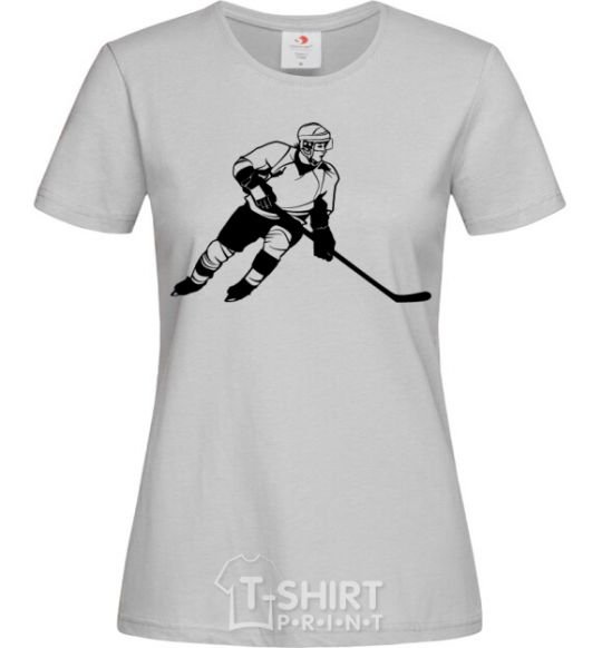 Women's T-shirt Hockey player grey фото