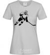 Women's T-shirt Hockey player grey фото