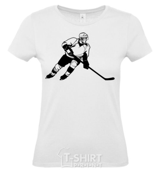 Women's T-shirt Hockey player White фото