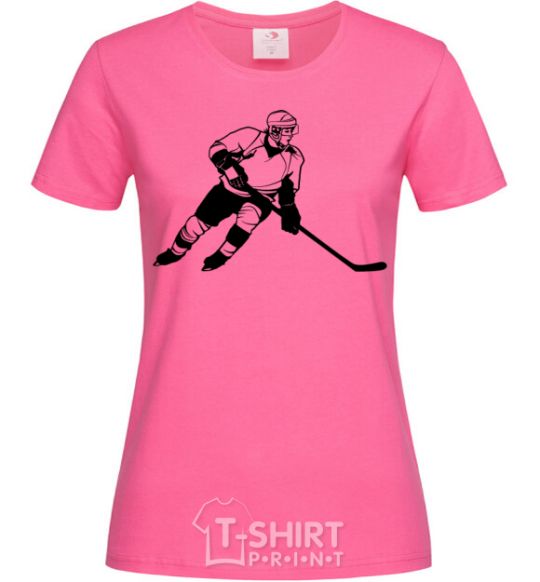 Women's T-shirt Hockey player heliconia фото