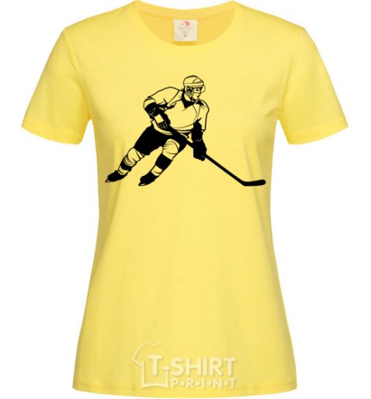 Women's T-shirt Hockey player cornsilk фото