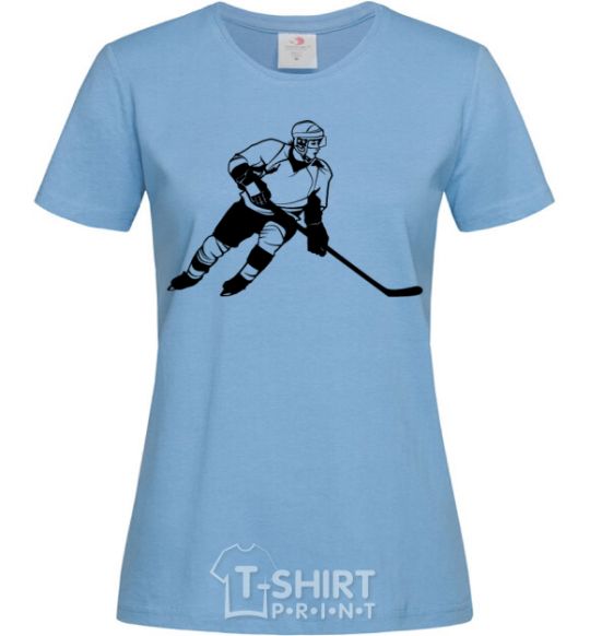 Women's T-shirt Hockey player sky-blue фото