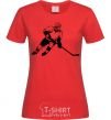 Women's T-shirt Hockey player red фото