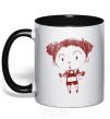 Mug with a colored handle Sportswoman black фото