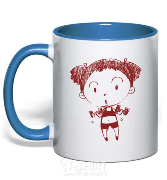 Mug with a colored handle Sportswoman royal-blue фото