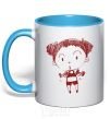 Mug with a colored handle Sportswoman sky-blue фото