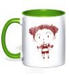 Mug with a colored handle Sportswoman kelly-green фото