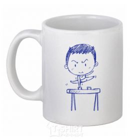 Ceramic mug Gymnast V.1 White фото