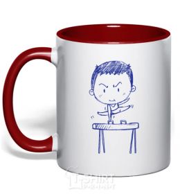 Mug with a colored handle Gymnast V.1 red фото