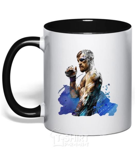 Mug with a colored handle Conor McGregor black фото