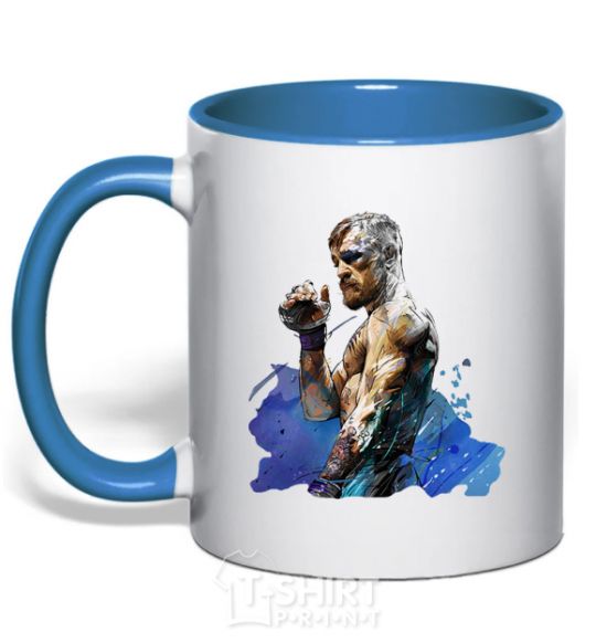 Mug with a colored handle Conor McGregor royal-blue фото