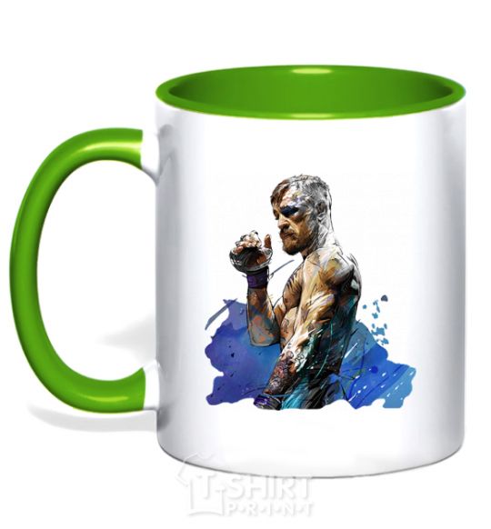 Mug with a colored handle Conor McGregor kelly-green фото