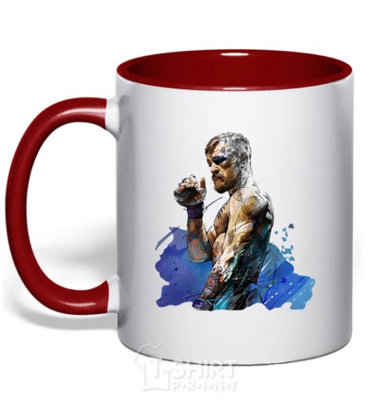Mug with a colored handle Conor McGregor red фото