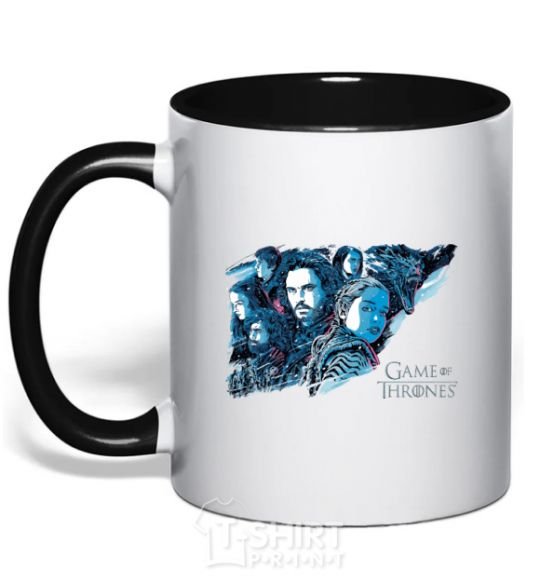 Mug with a colored handle Game of thrones full colours black фото