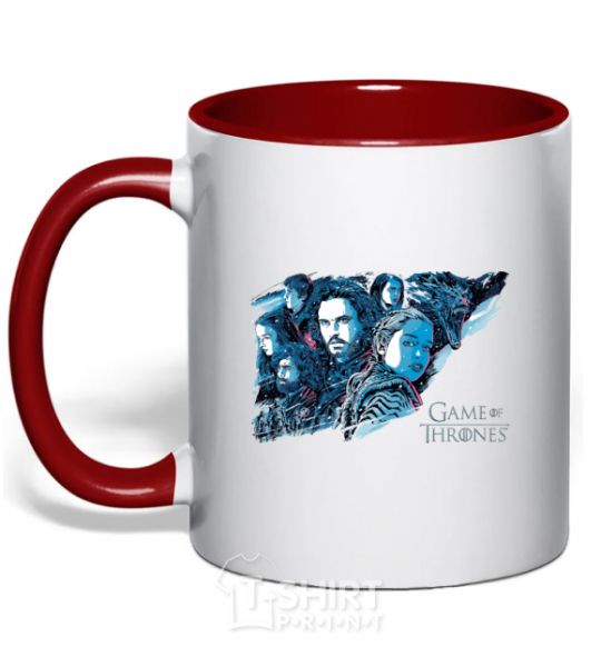 Mug with a colored handle Game of thrones full colours red фото