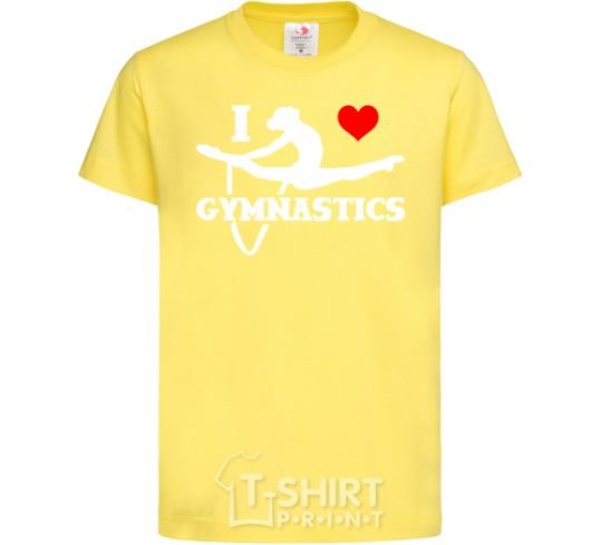 Детская футболка I love gymnastic Лимонный фото