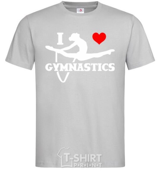 Men's T-Shirt I love gymnastic grey фото