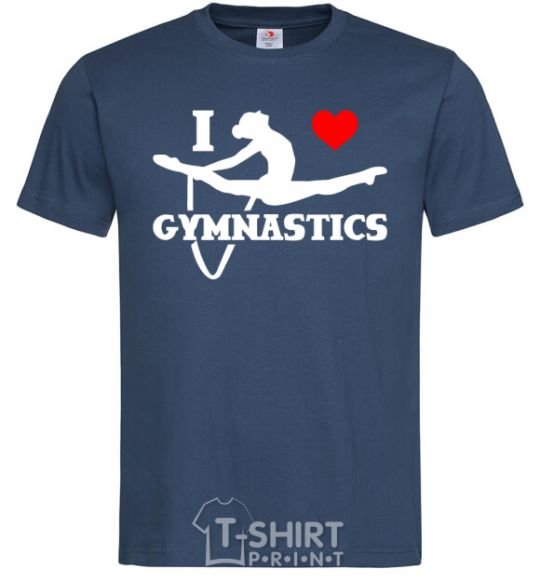 Men's T-Shirt I love gymnastic navy-blue фото