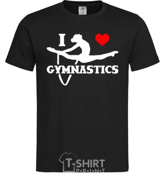 Мужская футболка I love gymnastic Черный фото