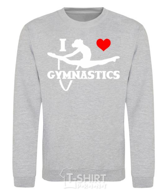 Sweatshirt I love gymnastic sport-grey фото