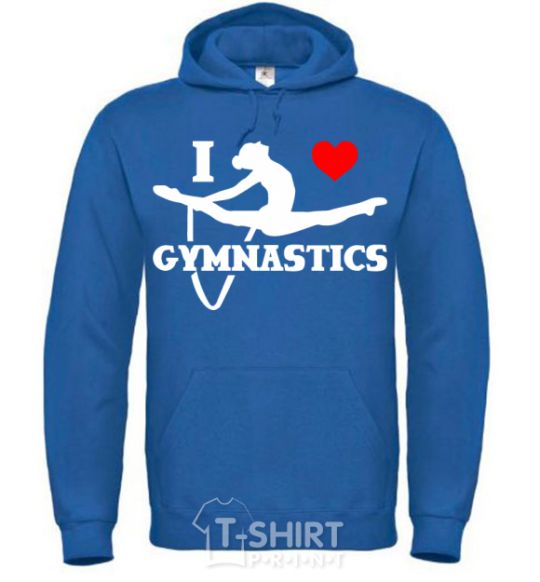 Men`s hoodie I love gymnastic royal фото