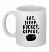 Ceramic mug Eat sleep hockey White фото