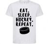 Kids T-shirt Eat sleep hockey White фото