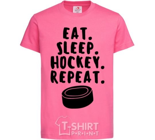 Kids T-shirt Eat sleep hockey heliconia фото