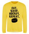 Sweatshirt Eat sleep hockey yellow фото