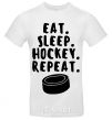 Мужская футболка Eat sleep hockey Белый фото