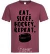 Мужская футболка Eat sleep hockey Бордовый фото