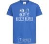 Kids T-shirt World's okayest hockey player royal-blue фото