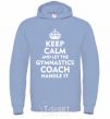 Men`s hoodie Let the gymnastics coach handle it sky-blue фото