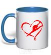 Чашка с цветной ручкой Heart gymnastic Ярко-синий фото