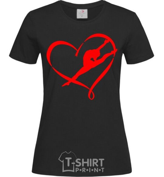 Women's T-shirt Heart gymnastic black фото